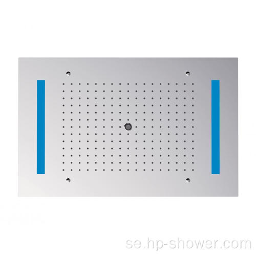 Badrum Vatten Tryck Control Square LED Duschhuvud